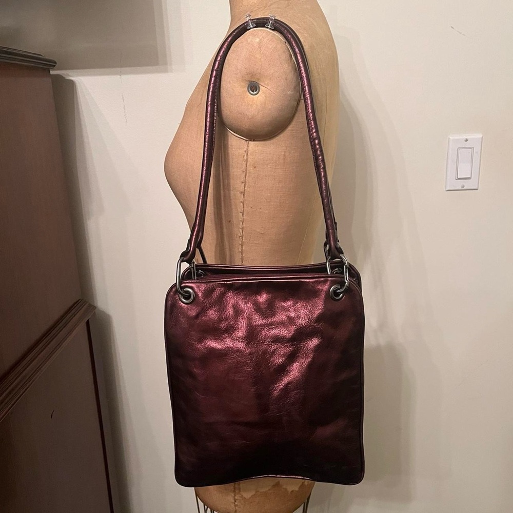 Y2K Vintage Plinio Visona metallic leather Shoulder Bag